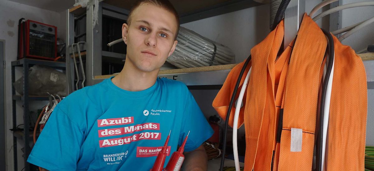 Herbert Götz, Azubi im Elektrobetrieb Strommenger