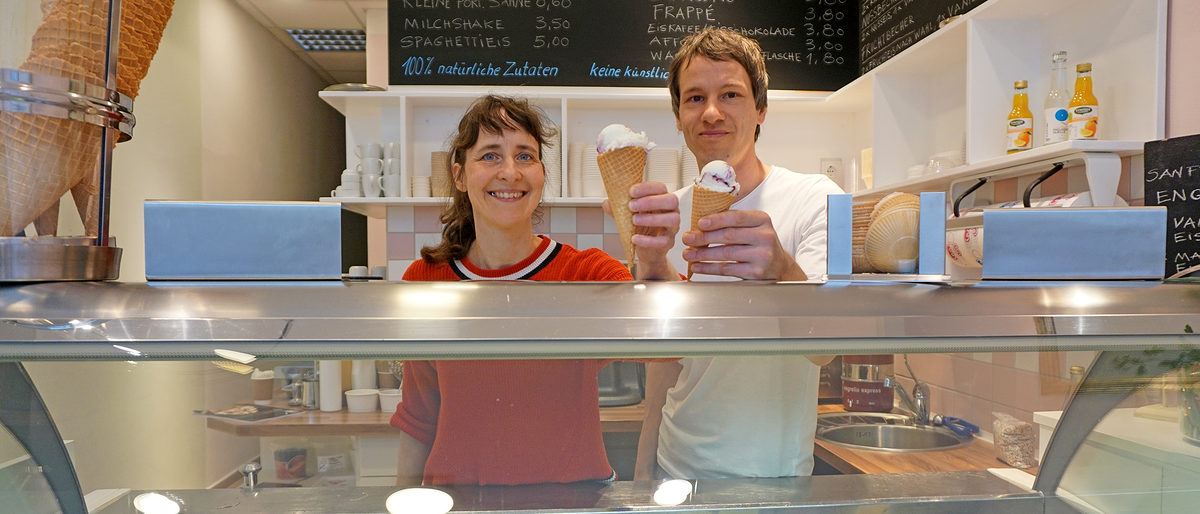 Speiseeishersteller Anna Pauly und Stephan Boller aus Neuruppin Speiseeishersteller Anna Pauly und Stephan Boller aus Neuruppin