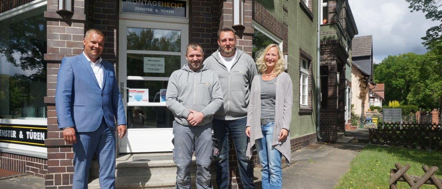 Betriebsbesuch des Präsidenten der Handwerkskammer Potsdam Robert Wüst am 26. Mai 2020 bei der Montage Hecht GmbH in Rheinsberg