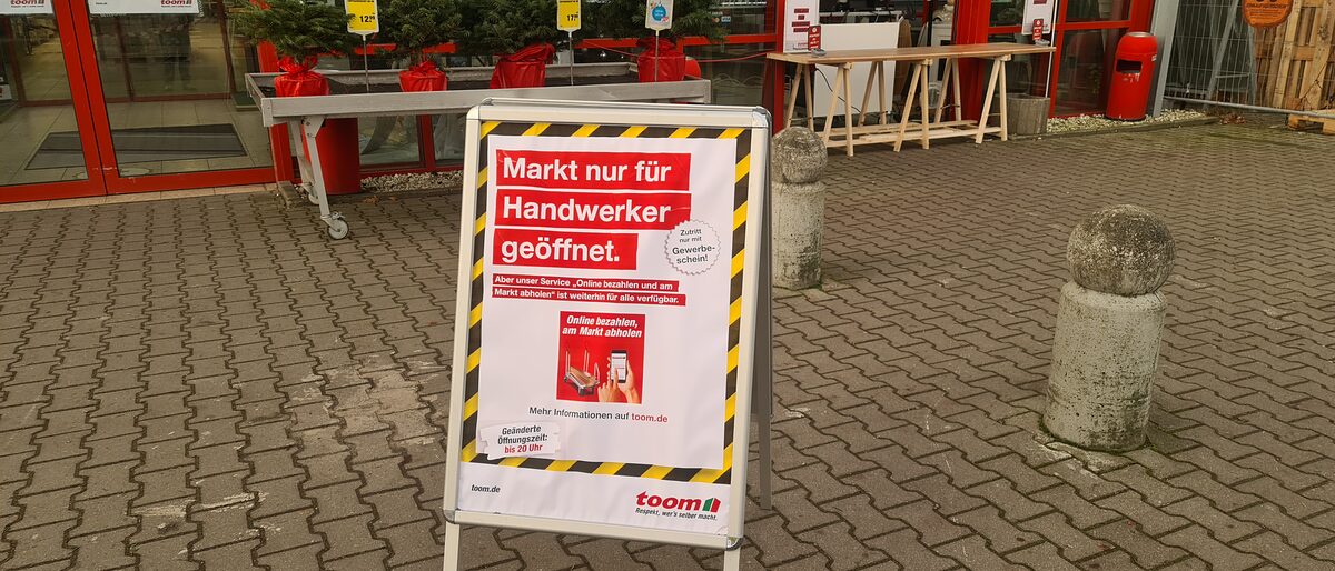 Markt nur für Handwerker geöffnet