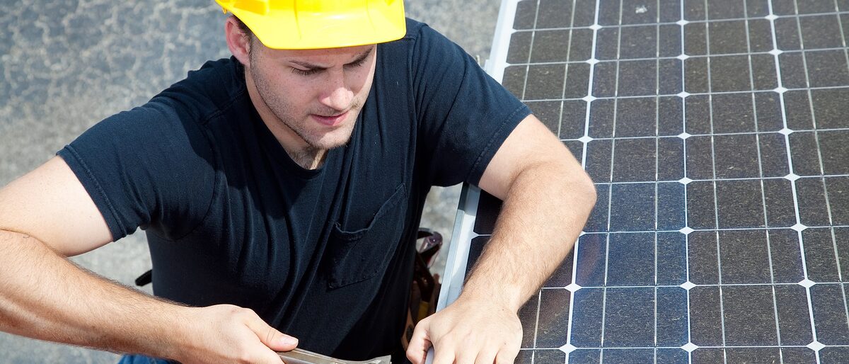 Working on Solar Panel